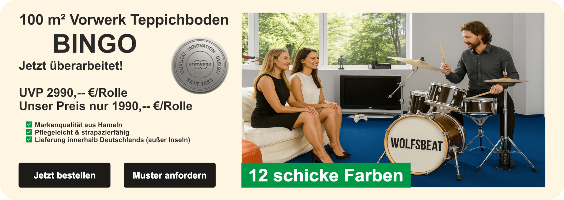 Vorwerk Bingo - 100 m² Großrollen